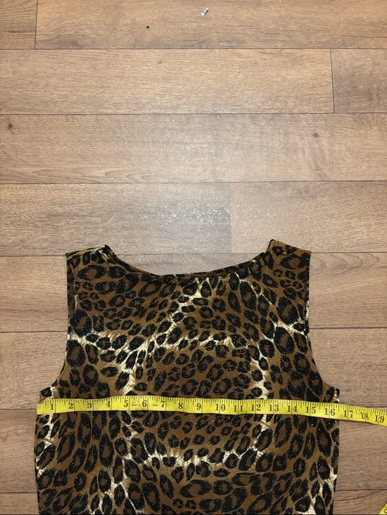 No Boundaries leopard shimmery dress large has stretch vintage Y2K boho chic - Picture 7 of 7
